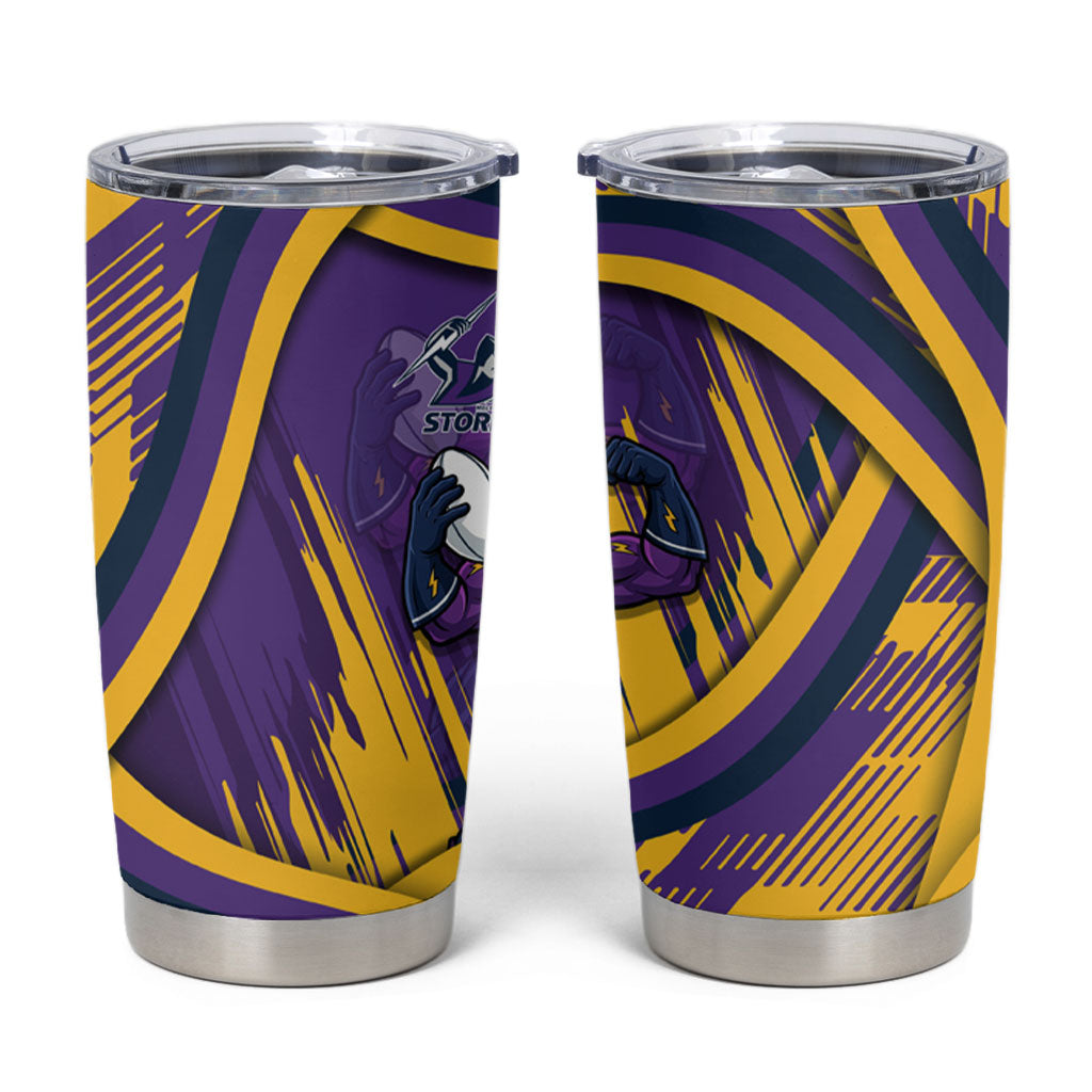 Melbourne Storm Rugby Mascot Tumbler Cup Fierce Athlete Graphic in Sports Style