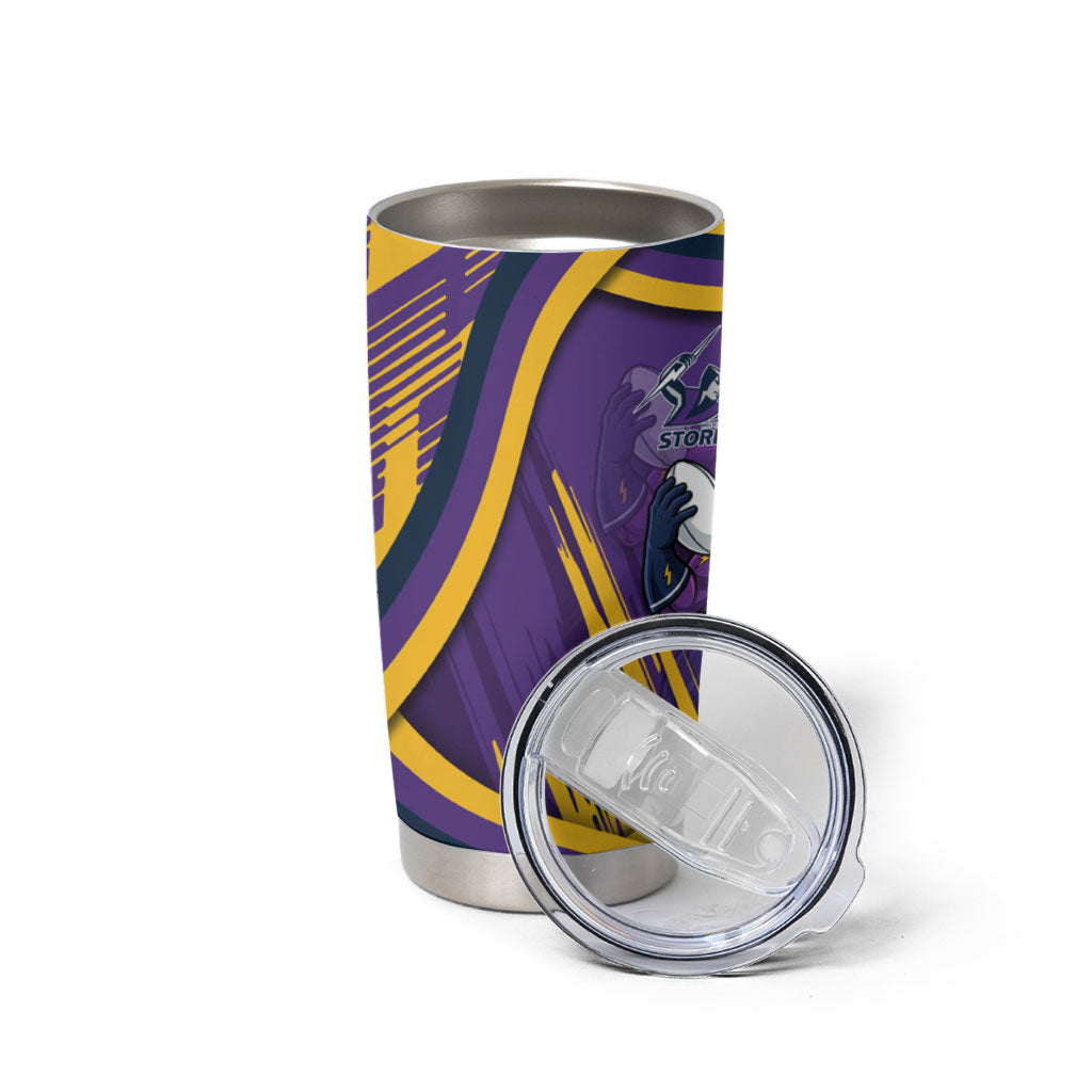 Melbourne Storm Rugby Mascot Tumbler Cup Fierce Athlete Graphic in Sports Style