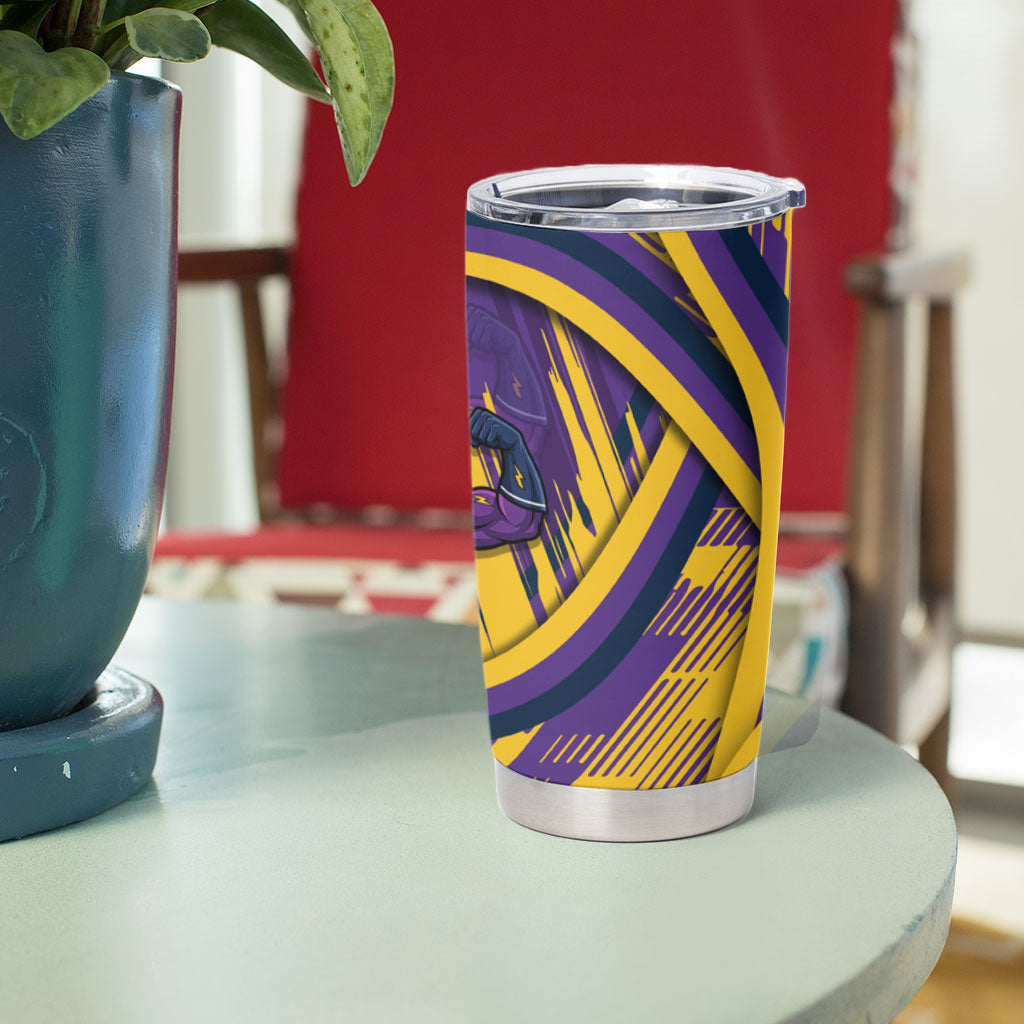 Melbourne Storm Rugby Mascot Tumbler Cup Fierce Athlete Graphic in Sports Style