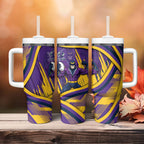 Melbourne Storm Rugby Mascot Tumbler With Handle Fierce Athlete Graphic in Sports Style