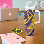 Melbourne Storm Rugby Mascot Tumbler With Handle Fierce Athlete Graphic in Sports Style