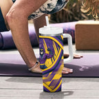 Melbourne Storm Rugby Mascot Tumbler With Handle Fierce Athlete Graphic in Sports Style