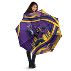 Melbourne Storm Rugby Mascot Umbrella Fierce Athlete Graphic in Sports Style