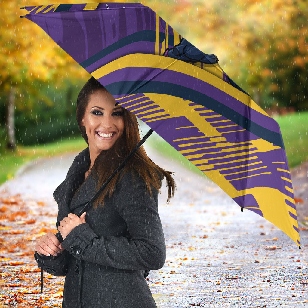 Melbourne Storm Rugby Mascot Umbrella Fierce Athlete Graphic in Sports Style