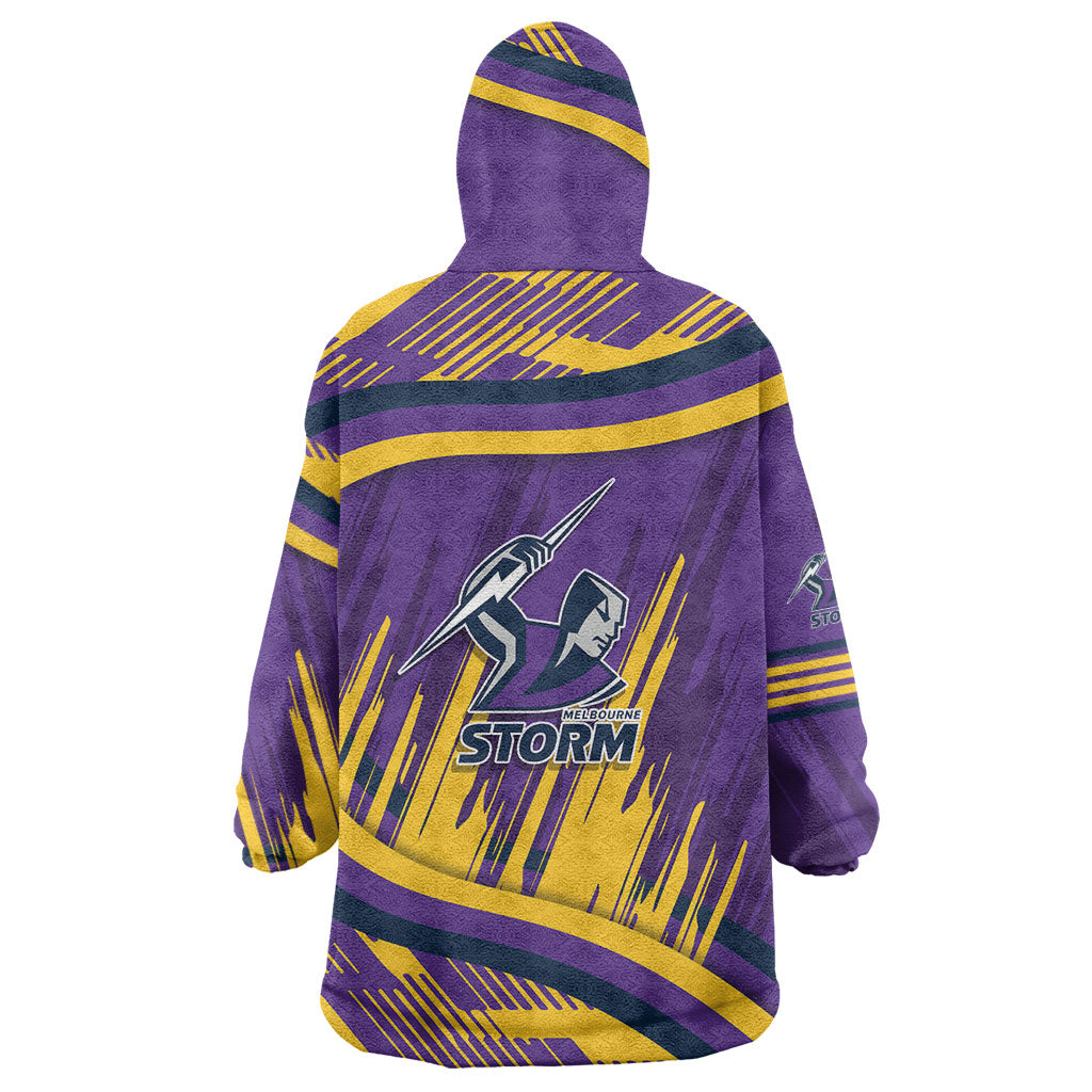 Melbourne Storm Rugby Mascot Wearable Blanket Hoodie Fierce Athlete Graphic in Sports Style