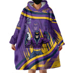 Melbourne Storm Rugby Mascot Wearable Blanket Hoodie Fierce Athlete Graphic in Sports Style