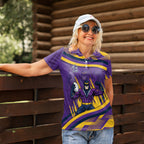 Melbourne Storm Rugby Mascot Women Polo Shirt Fierce Athlete Graphic in Sports Style