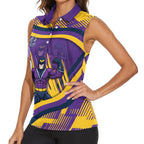 Melbourne Storm Rugby Mascot Women Sleeveless Polo Shirt Fierce Athlete Graphic in Sports Style
