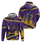 Melbourne Storm Rugby Mascot Zip Hoodie Fierce Athlete Graphic in Sports Style