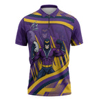 Melbourne Storm Rugby Mascot Zipper Polo Shirt Fierce Athlete Graphic in Sports Style