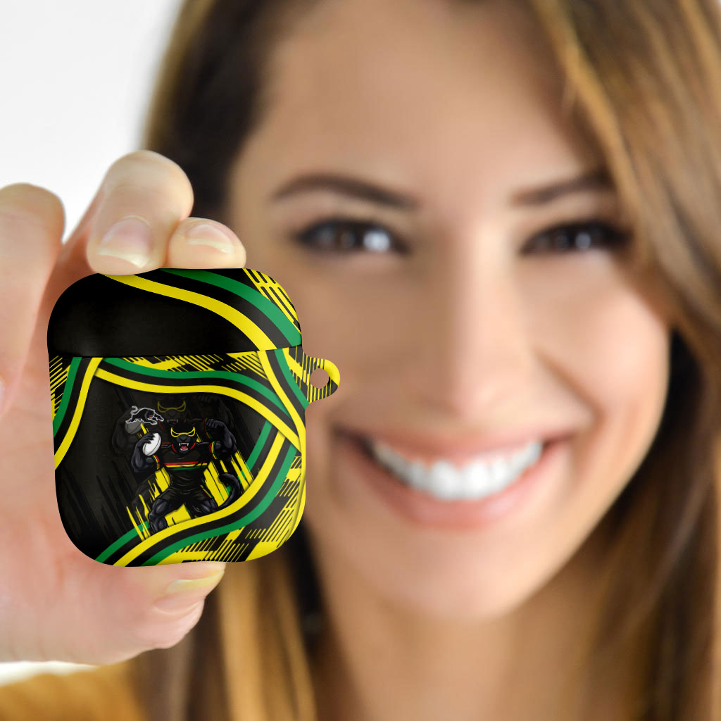 Panthers Rugby Mascot AirPods Case Fierce Athlete Graphic in Sports Style
