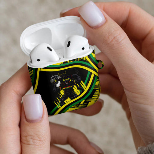 Panthers Rugby Mascot AirPods Case Fierce Athlete Graphic in Sports Style