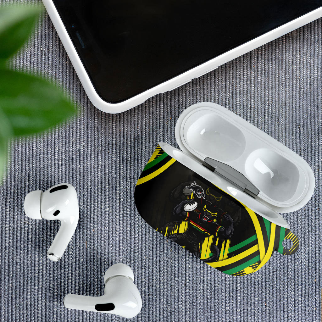 Panthers Rugby Mascot AirPods Case Fierce Athlete Graphic in Sports Style