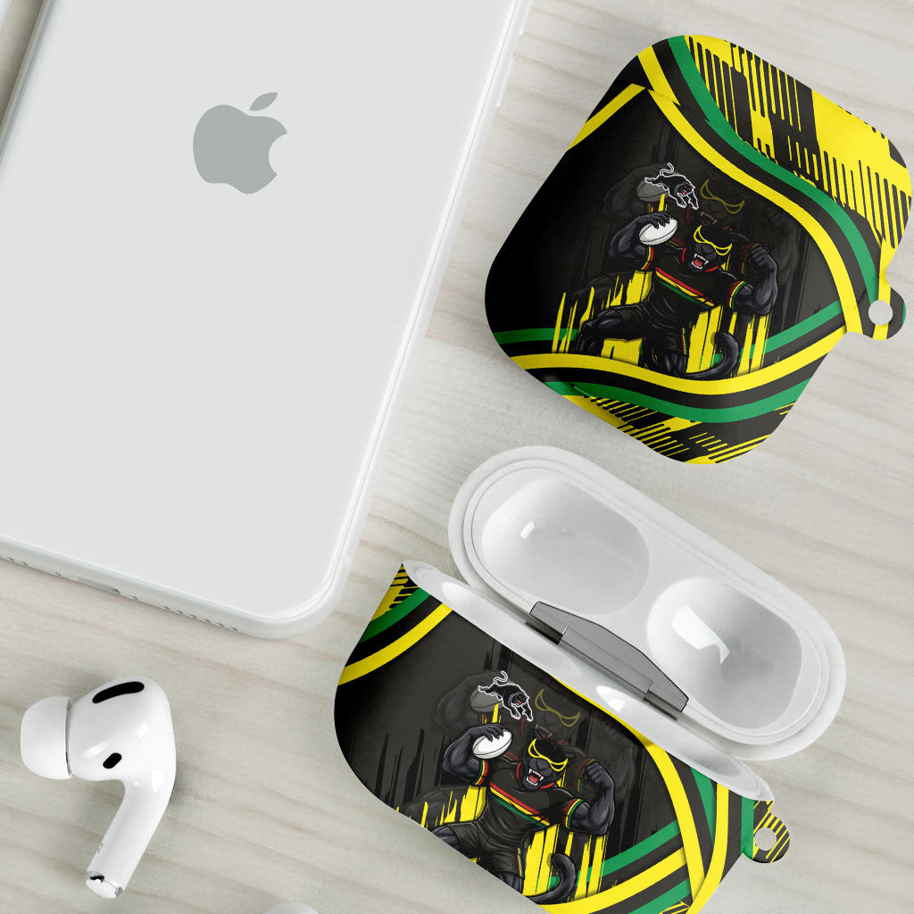 Panthers Rugby Mascot AirPods Case Fierce Athlete Graphic in Sports Style