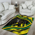Panthers Rugby Mascot Area Rug Fierce Athlete Graphic in Sports Style