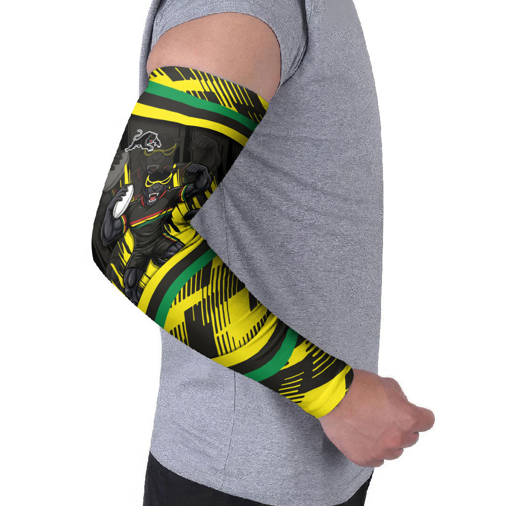 Panthers Rugby Mascot Arm Sleeves Fierce Athlete Graphic in Sports Style