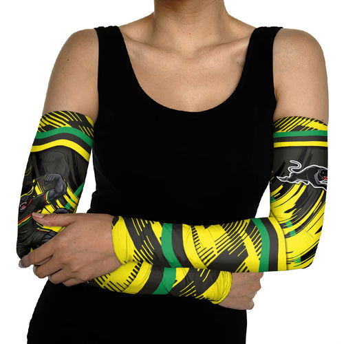 Panthers Rugby Mascot Arm Sleeves Fierce Athlete Graphic in Sports Style