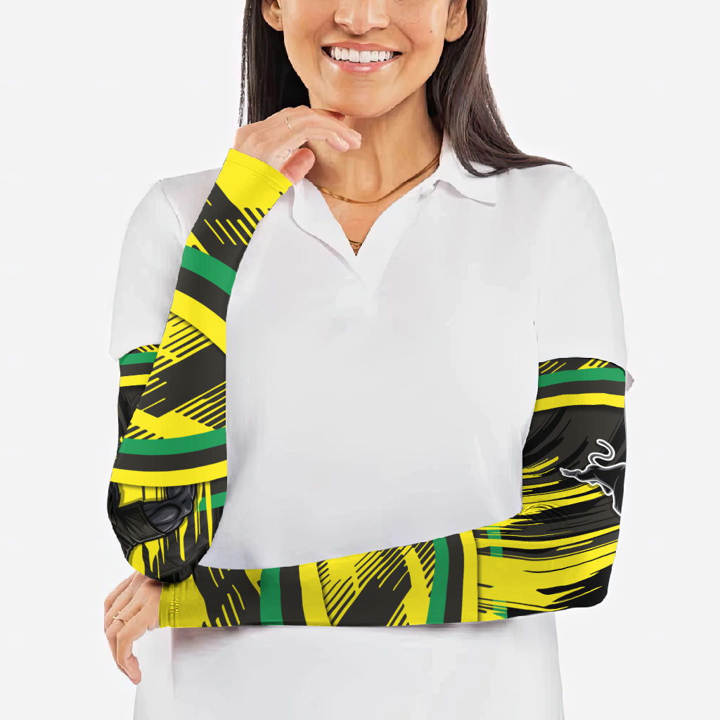 Panthers Rugby Mascot Arm Sleeves Fierce Athlete Graphic in Sports Style