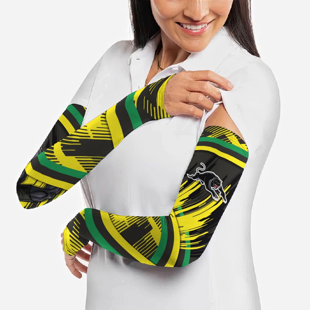 Panthers Rugby Mascot Arm Sleeves Fierce Athlete Graphic in Sports Style
