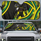 Panthers Rugby Mascot Auto Sun Shade Fierce Athlete Graphic in Sports Style