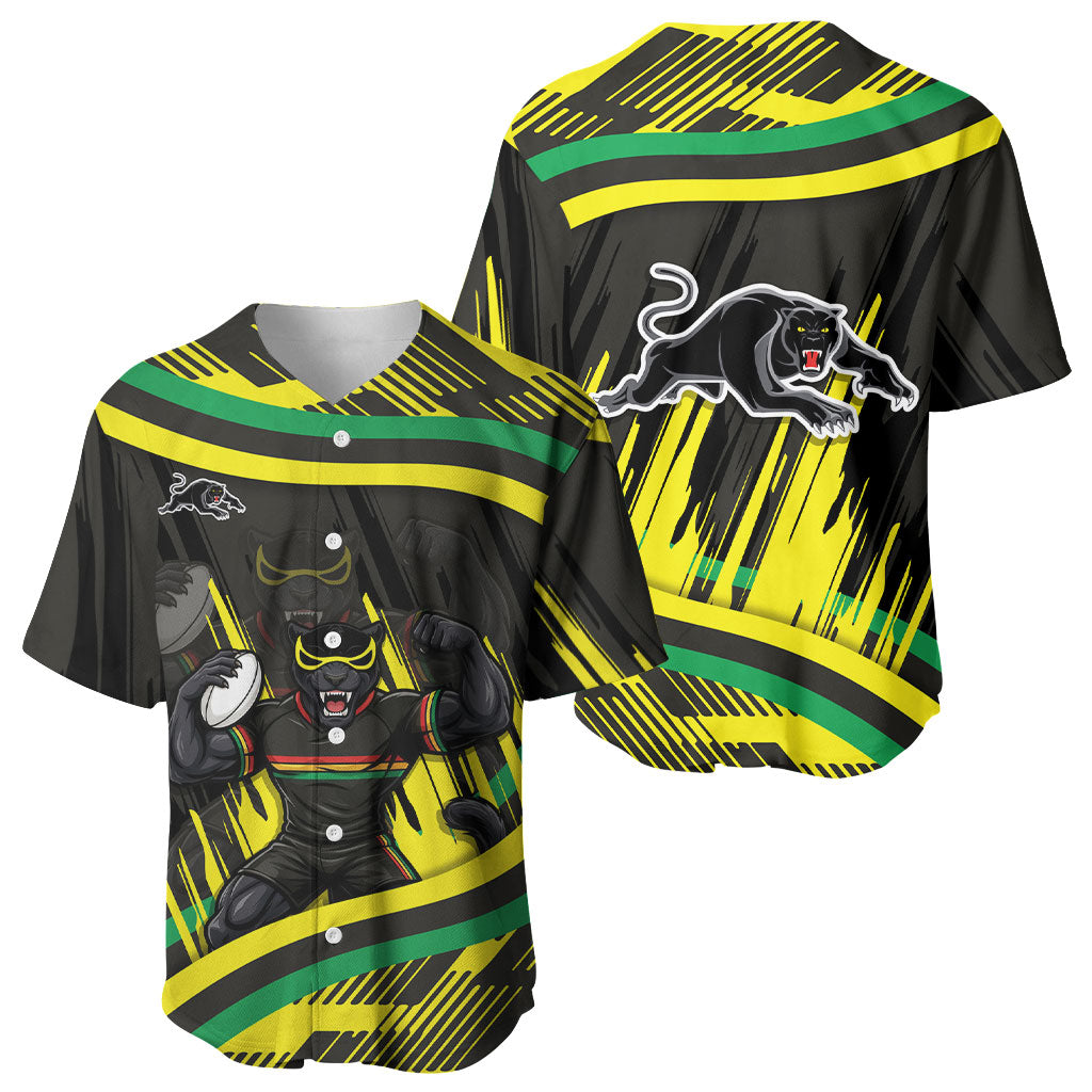 Panthers Rugby Mascot Baseball Jersey Fierce Athlete Graphic in Sports Style
