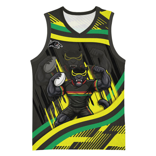 Panthers Rugby Mascot Basketball Jersey Fierce Athlete Graphic in Sports Style