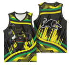 Panthers Rugby Mascot Basketball Jersey Fierce Athlete Graphic in Sports Style