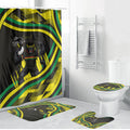 Panthers Rugby Mascot Bathroom Set Fierce Athlete Graphic in Sports Style