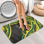 Panthers Rugby Mascot Bathroom Set Fierce Athlete Graphic in Sports Style