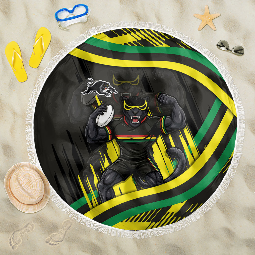 Panthers Rugby Mascot Beach Blanket Fierce Athlete Graphic in Sports Style