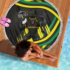 Panthers Rugby Mascot Beach Blanket Fierce Athlete Graphic in Sports Style
