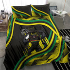 Panthers Rugby Mascot Bedding Set Fierce Athlete Graphic in Sports Style