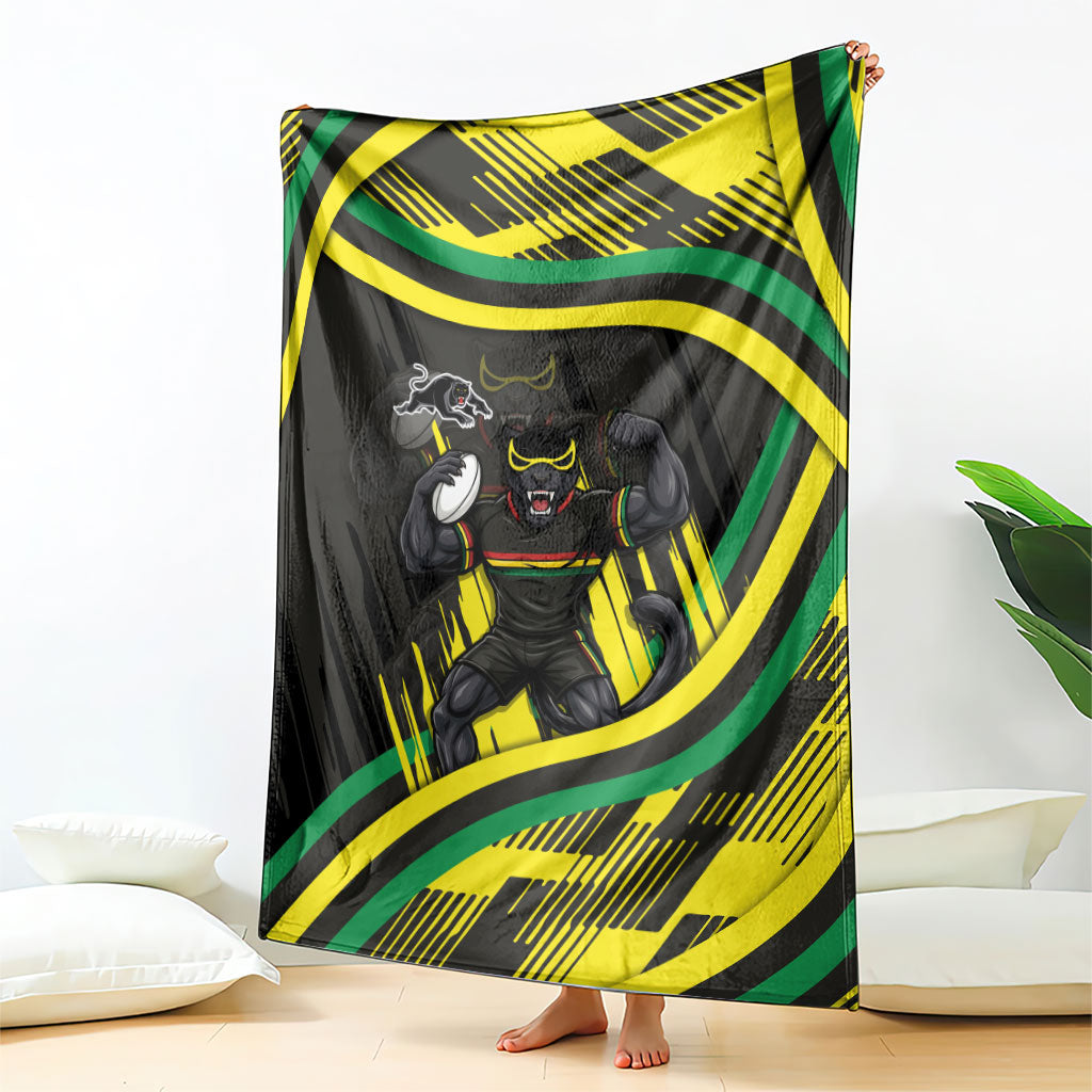 Panthers Rugby Mascot Blanket Fierce Athlete Graphic in Sports Style