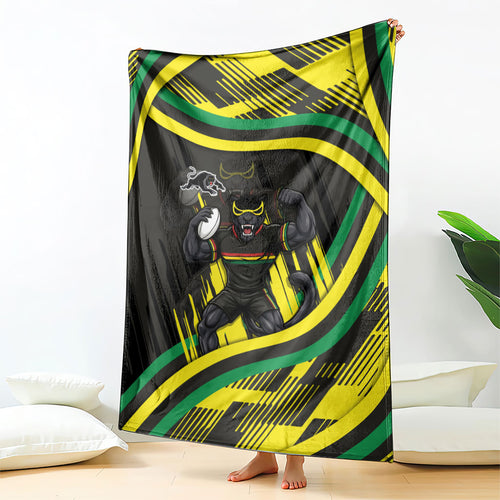 Panthers Rugby Mascot Blanket Fierce Athlete Graphic in Sports Style