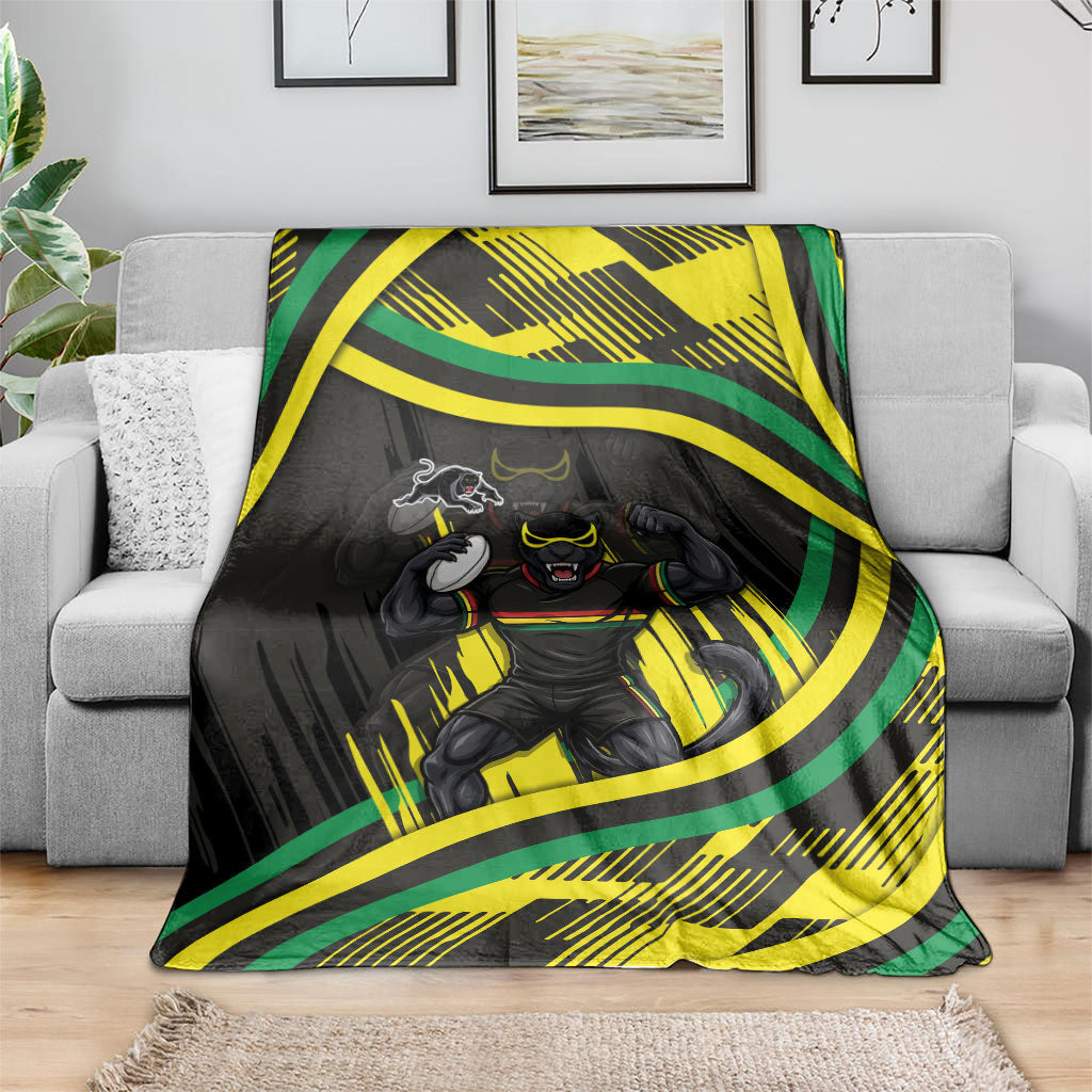 Panthers Rugby Mascot Blanket Fierce Athlete Graphic in Sports Style