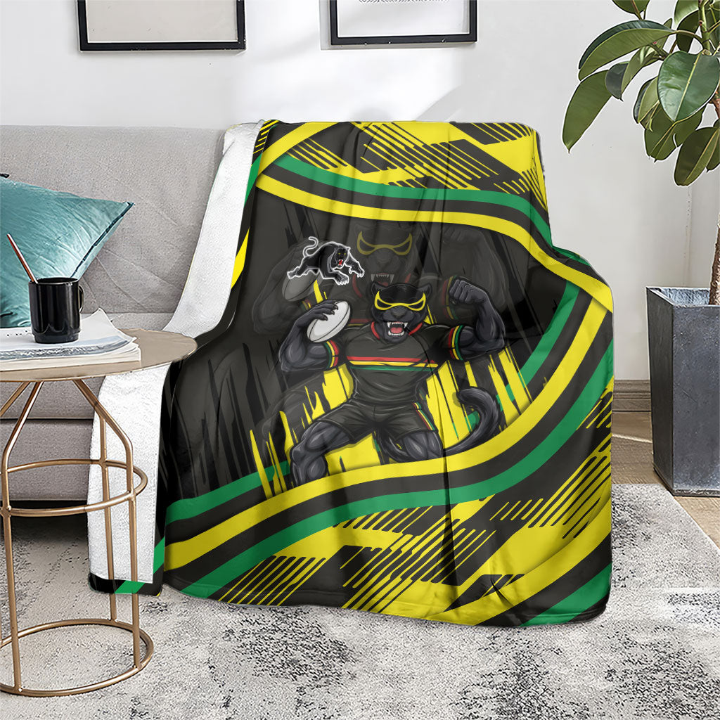 Panthers Rugby Mascot Blanket Fierce Athlete Graphic in Sports Style