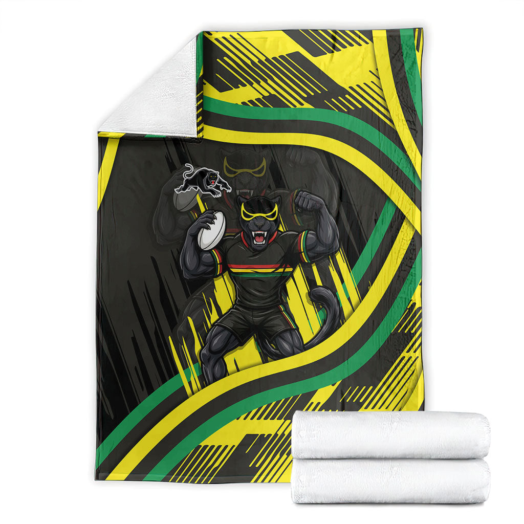 Panthers Rugby Mascot Blanket Fierce Athlete Graphic in Sports Style