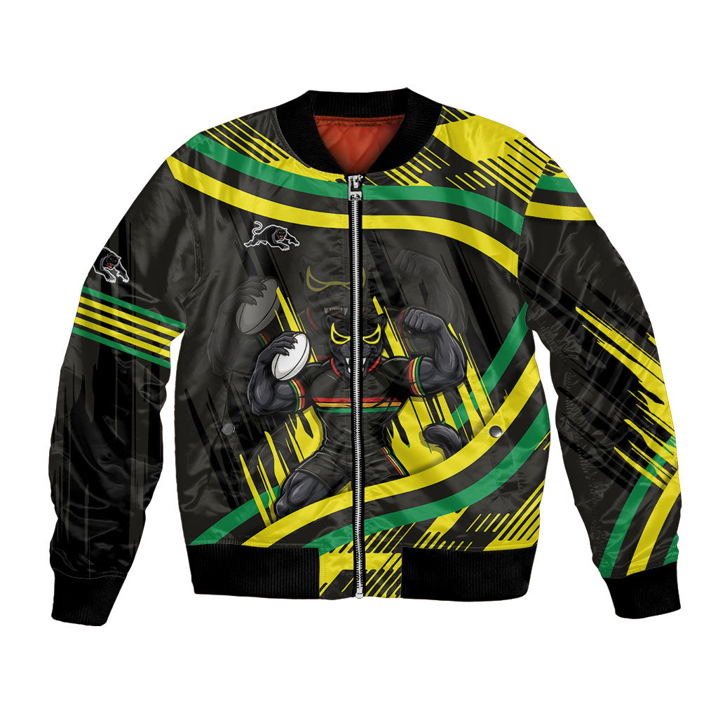 Panthers Rugby Mascot Bomber Jacket Fierce Athlete Graphic in Sports Style