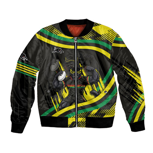 Panthers Rugby Mascot Bomber Jacket Fierce Athlete Graphic in Sports Style