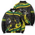 Panthers Rugby Mascot Bomber Puffer Jacket Fierce Athlete Graphic in Sports Style
