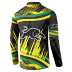 Panthers Rugby Mascot Button Sweatshirt Fierce Athlete Graphic in Sports Style