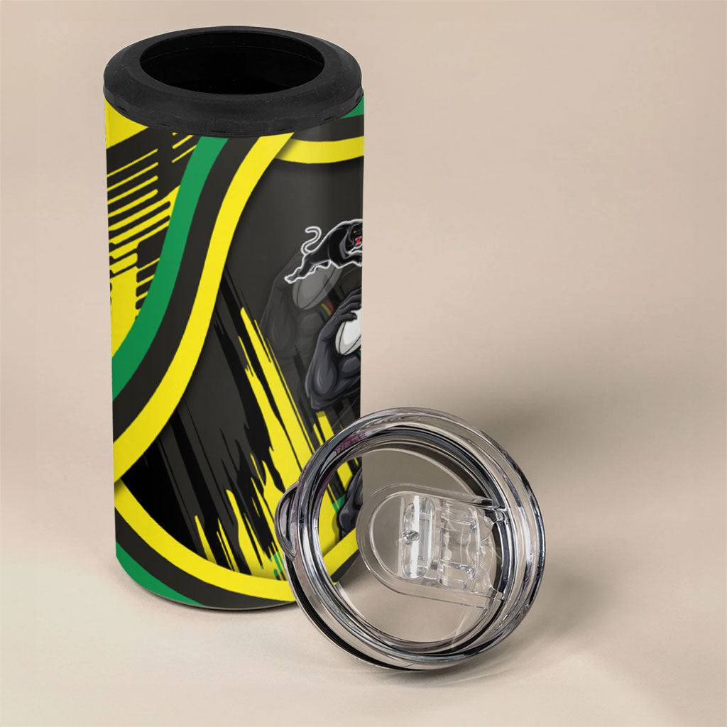 Panthers Rugby Mascot 4 in 1 Can Cooler Tumbler Fierce Athlete Graphic in Sports Style
