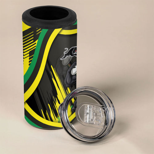 Panthers Rugby Mascot 4 in 1 Can Cooler Tumbler Fierce Athlete Graphic in Sports Style