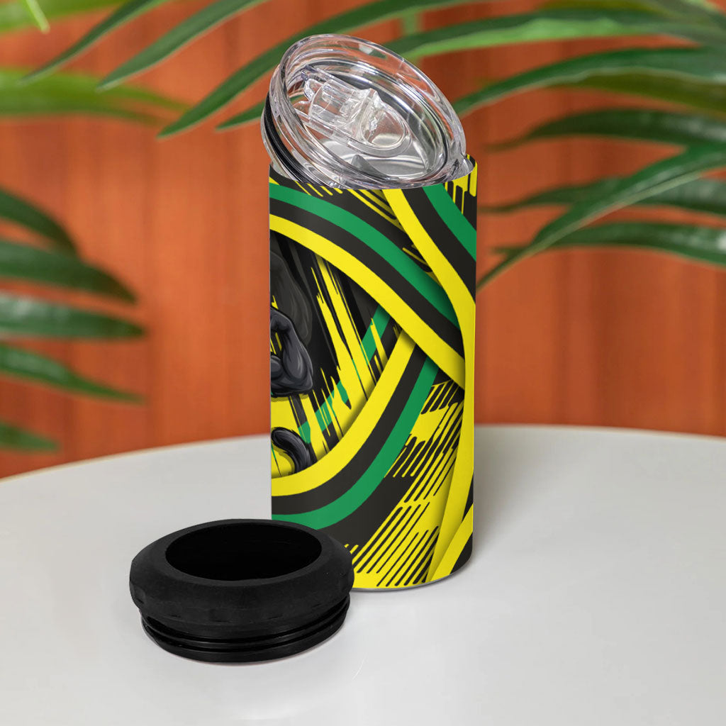 Panthers Rugby Mascot 4 in 1 Can Cooler Tumbler Fierce Athlete Graphic in Sports Style
