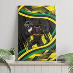 Panthers Rugby Mascot Canvas Wall Art Fierce Athlete Graphic in Sports Style