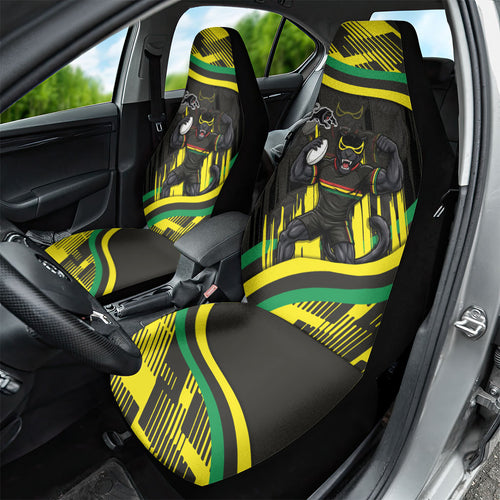 Panthers Rugby Mascot Car Seat Cover Fierce Athlete Graphic in Sports Style
