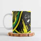 Panthers Rugby Mascot Ceramic Mug Fierce Athlete Graphic in Sports Style