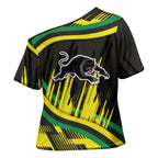Panthers Rugby Mascot Cross Shoulder Shirt Fierce Athlete Graphic in Sports Style