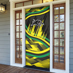 Panthers Rugby Mascot Door Cover Fierce Athlete Graphic in Sports Style