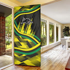 Panthers Rugby Mascot Door Cover Fierce Athlete Graphic in Sports Style